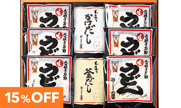 15％OFF　めん類・レトルト食品