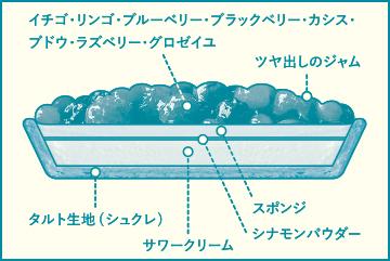 甘酸っぱいフルーツとサワークリームのタルト 構造図