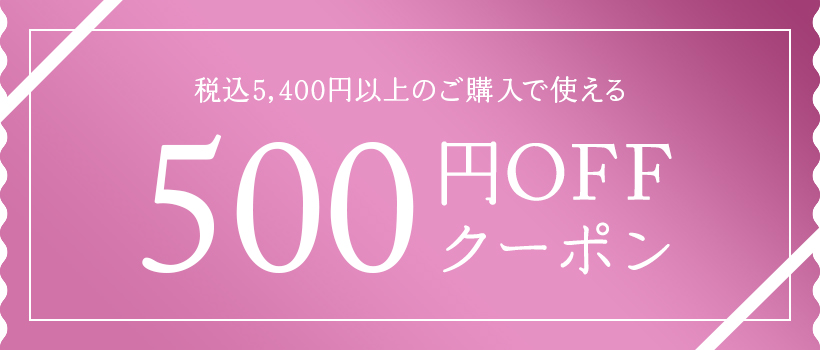 税込5,400円以上で使える500円クーポン