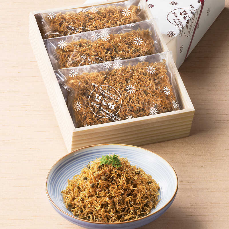 すぐ発送可能！ 京都限定 はれま 2種詰合わせ 折詰444g (チリメン山椒144ｇ、野菜昆布300g) 通販