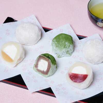 彩り大福セット（あまおういちご、レモン、抹茶）