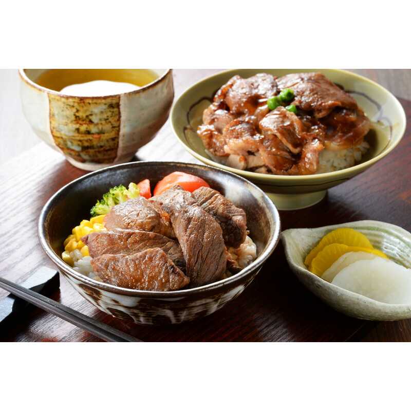 "北食往来 北海道産牛ステーキ丼＆豚丼"