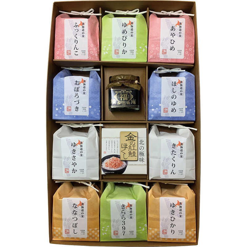 ＜大丸松坂屋＞ 千野米穀店 北海道のお米の味比べお米10種とご飯のおともセット