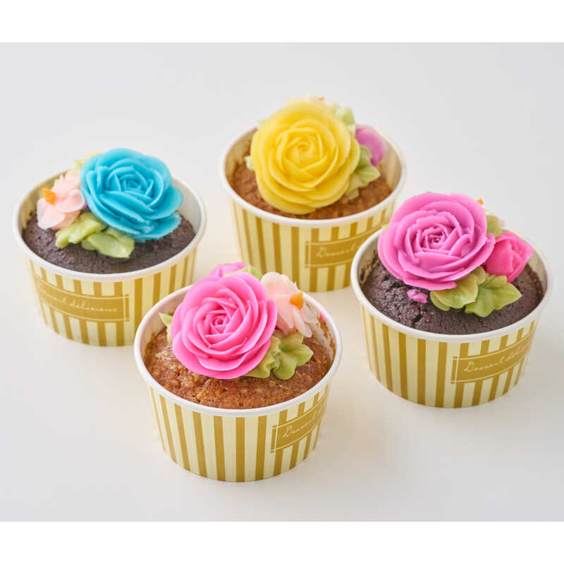 ＜大丸松坂屋＞ Flower Picnic Cafe 【母の日】「食べられるお花のカップケーキ」4個セット画像