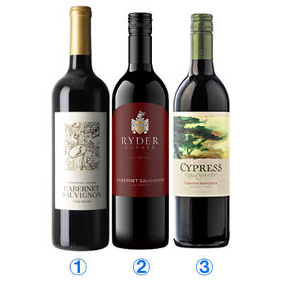 カリフォルニア銘醸飲み頃赤ワイン 3本セット