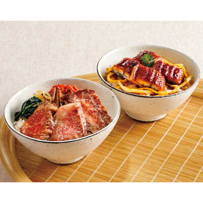 米沢牛焼肉ご飯と鰻ご飯セット