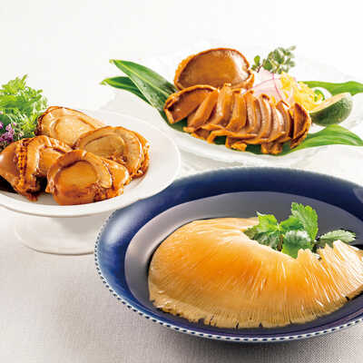 ふかひれ・鮑・帆立昆布〆