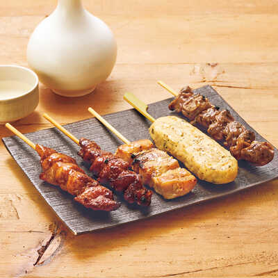 焼き鳥（たれ）と焼き鳥・豚串（塩味）５種盛セット