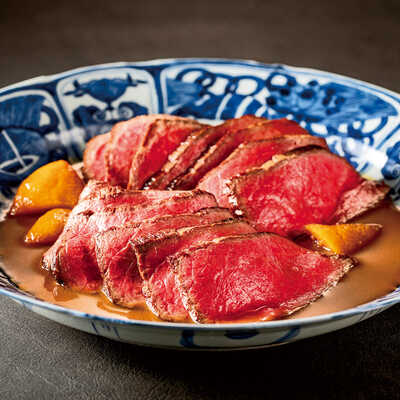 白味噌と柚子のローストビーフ