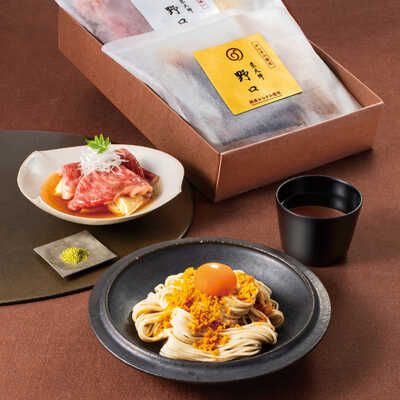 からすみ蕎麦・肉吸いセット　各２人前