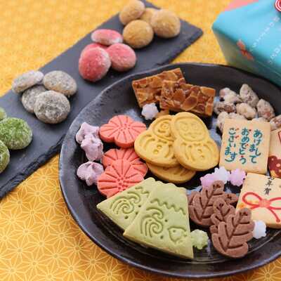 【１２／２６～１２／３０　届け】ーお正月限定・和と洋の縁起菓子缶　―Ｂｏｎ　Ｇｔｅａｕ　Ｊａｐｏｎａｉｓ（ボン・ガトー・ジャポネ）