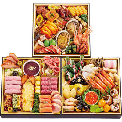 厳選おせちＧ　和・洋・中華風　三段（４人用）