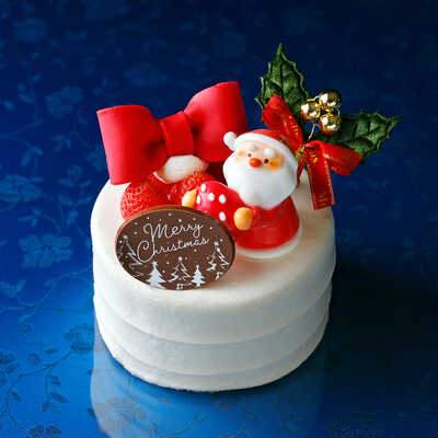 【大丸札幌店店頭受取ケーキ１２月２５日受取り】Ｘｍａｓりぼんデコレーションケーキ３号