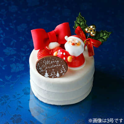 【大丸札幌店店頭受取ケーキ１２月２５日受取り】Ｘｍａｓりぼんデコレーションケーキ４号