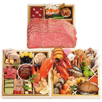 和・洋風　三段（３人用）