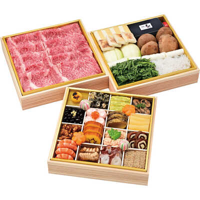 ふらの和牛すき焼きと特製おせち（４人用）