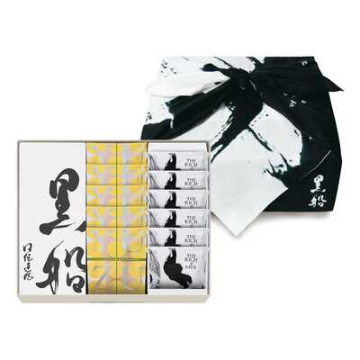 風呂敷詰合せ（黒船カステラ１本、柚子どらやき５個、ザリッチアンドミルク６枚）