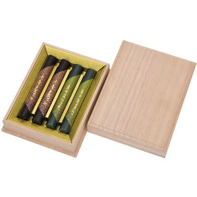 毎日白檀香・沈香寿山　二種香揃え　桐箱４把入