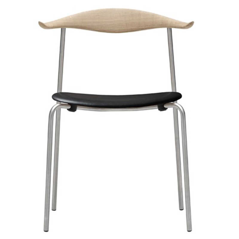  CARL HANSEN ＆ SON ダイニングチェア CH88P オーク ソープ ステンレススチール脚 THOR301 Black Leather