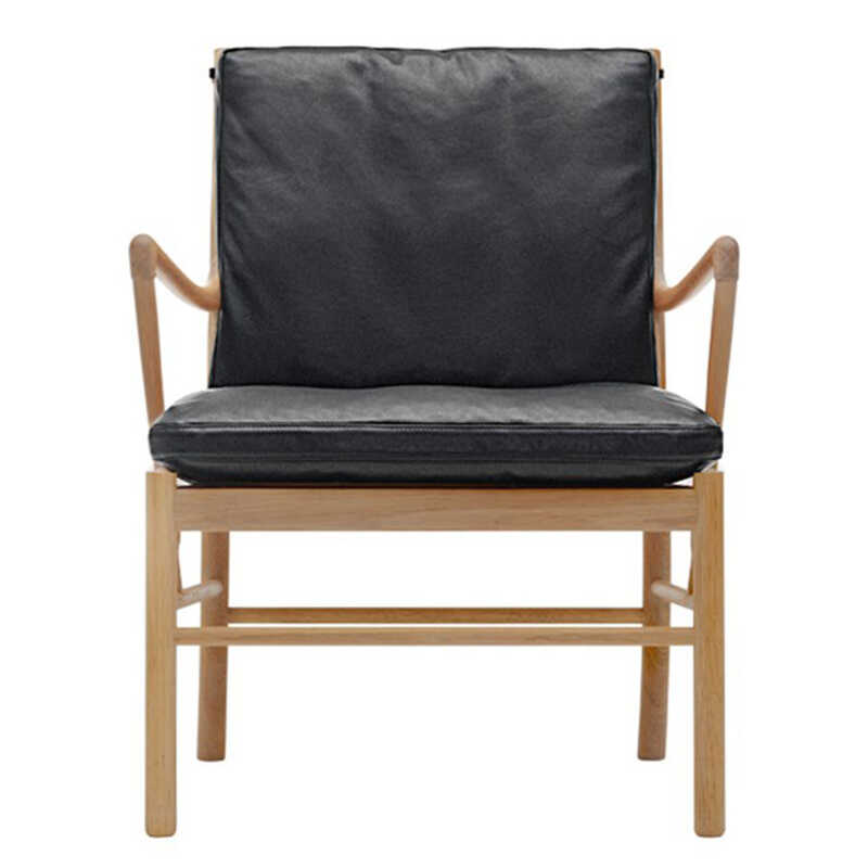 ＜大丸松坂屋＞ CARL HANSEN ＆ SON フットレストOW149F OAK OIL THOR 301 BLACK LEATHER