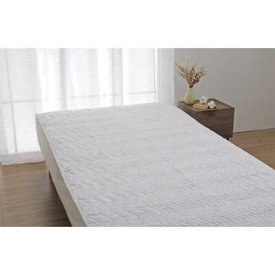 ウォッシャブル麻敷きパッド（セミダブル）【ネイビー】