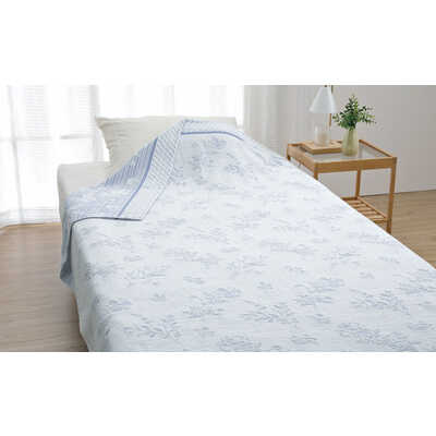 ジャガードタオルケット【ブルー】