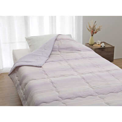 高島ちぢみハーフ肌掛けふとん（ウォッシャブル）【パープル】