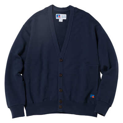 ハイコットンスウェットカーディガン　ネイビーＭ