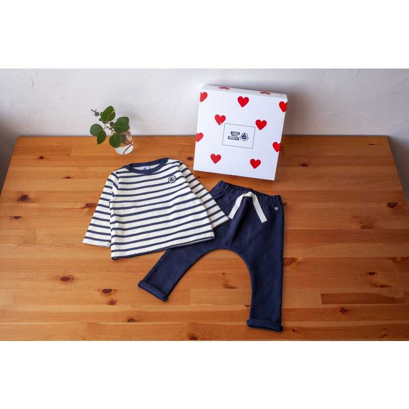  大丸・松坂屋のギフト PETIT BATEAU（プチバトー） マリニエール＆パンツセット