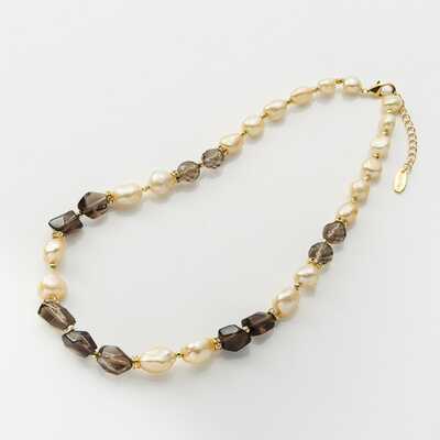 淡水真珠シャンパンカラーネックレス