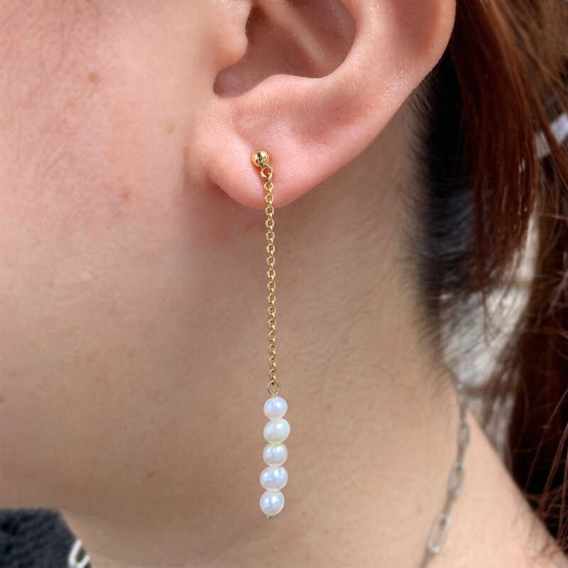【NEW限定品】 062294 申し込む 天然ベビーパール淡水真珠ネックレスピアスセット アクセサリー
