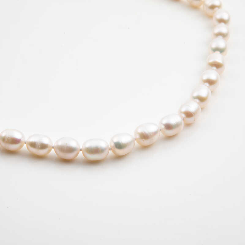 ＜大丸松坂屋＞ plus bon 淡水真珠のシンプルショートネックレス 38cm ホワイト