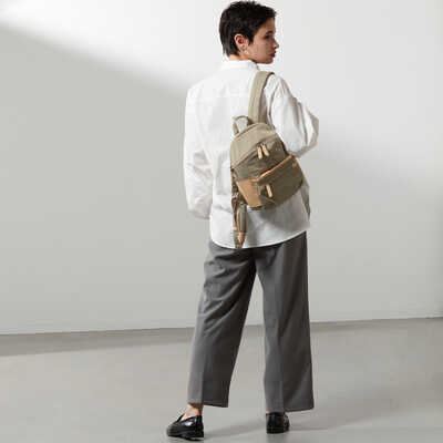 【ナイロンタフタ×リサイクルレザー】デイリーミニリュック