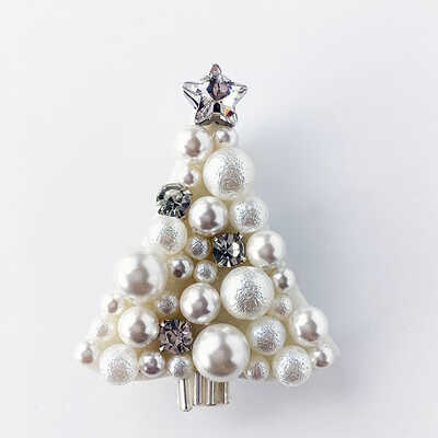 【クリスマス】パールビジュークリスマスブローチ