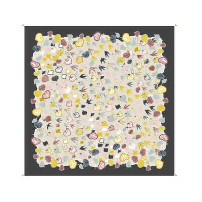 風呂敷　見立て葵千鳥　灰