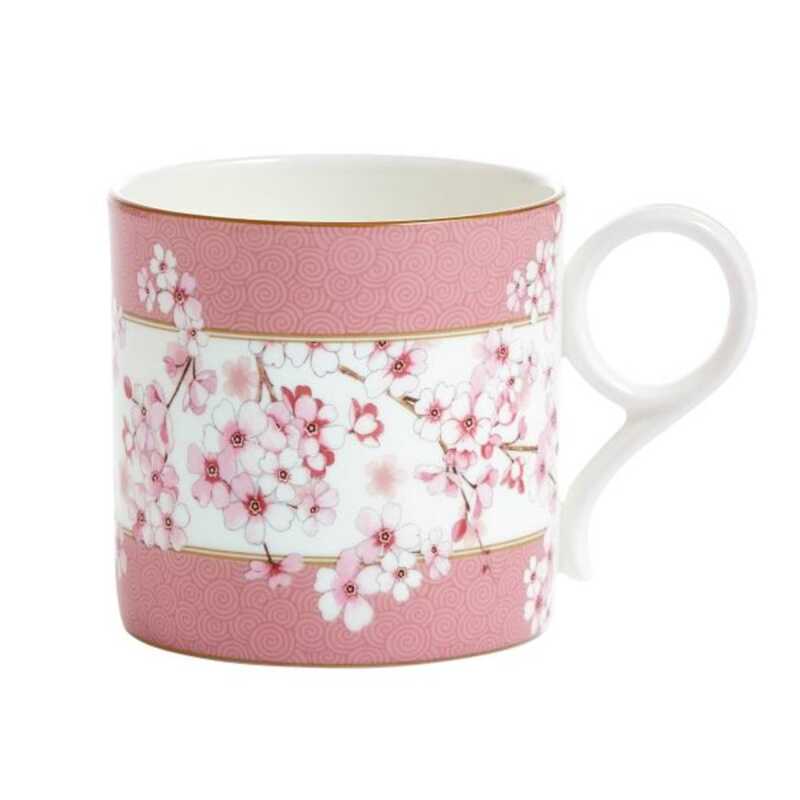 "母の日 ウェッジウッド ワンダーラスト 東京マグ 桜 ボーダーピンク"