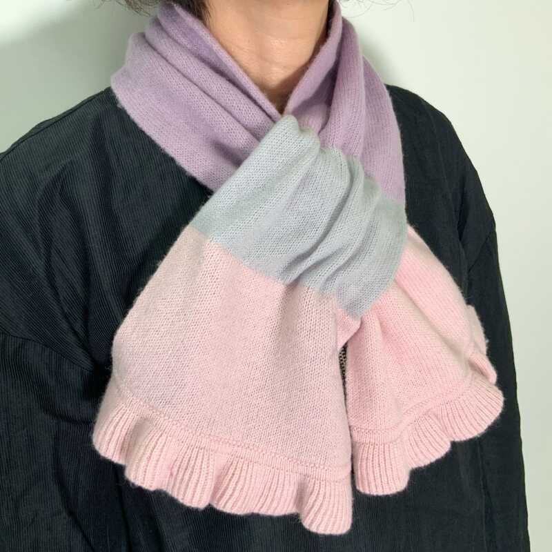 毛カラーブロックニット差込マフラー(ピンク)|大丸松坂屋オンライン