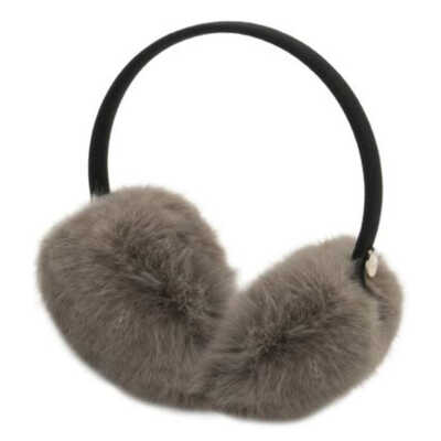 ハート型フェイクファーイヤマフ　モカブラウン
