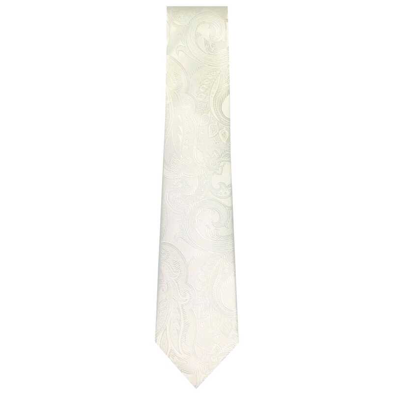  フランコスパダ／日本製 フランコスパダフォーマルタイ（白）織柄ペイズリー
