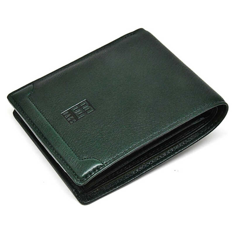  大丸・松坂屋のギフト ダックス 二つ折り財布（小銭入れあり）DP21214／グリーン