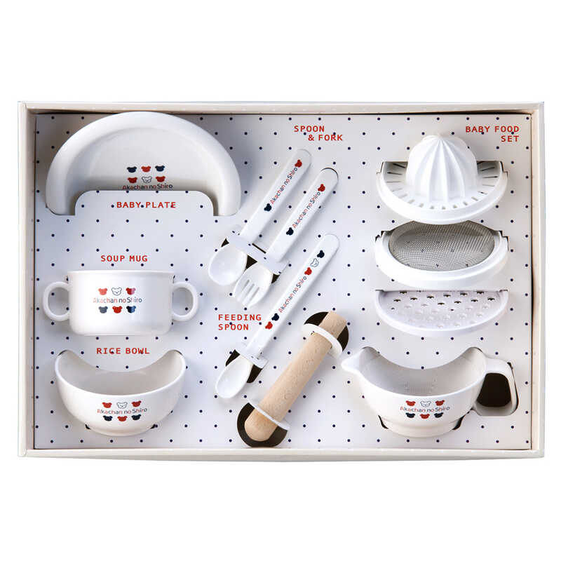 ＜大丸松坂屋＞ 赤ちゃんの城 食器セット トリコロール（離乳調理セット入り）画像