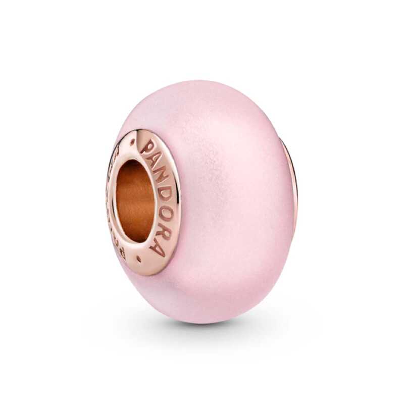  PANDORA／パンドラ Matte Pink Murano Glass Charm