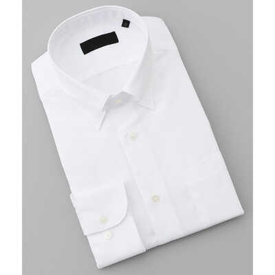 【定番　／　スナップダウン】ブロード無地シャツ