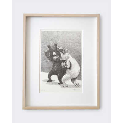 リトグラフ（石版画）ーBoxing Bear 05（black
