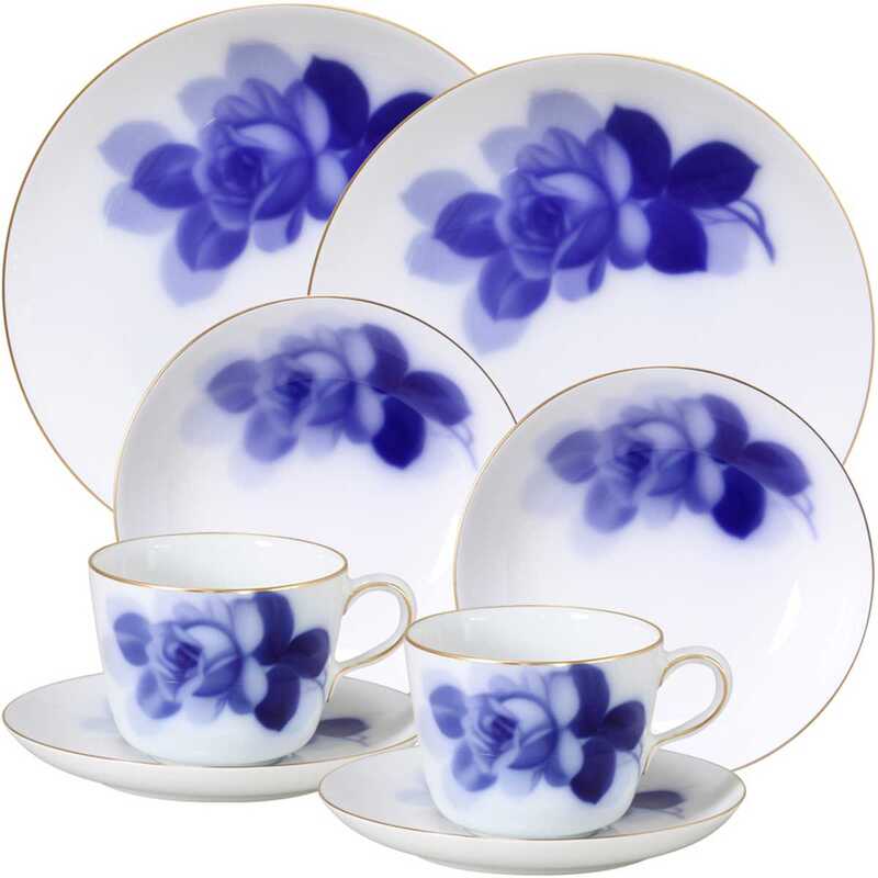 大倉陶園ブルーローズ花器23cm