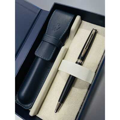 本革ペンポーチ付ギフトＢＯＸ＋ウォーターマンメトロポリタンボールペン　　マットブラックＣＴ