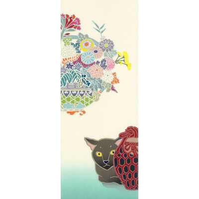 美品 ミヤケマイ「七日の猫 睦月」木版画 直筆サイン入り 額縁入り ネコ ねこ 七日の猫 睦月-Seven Tales of A Cat- January|ミヤケマイMai Miyake