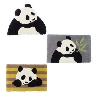 【パンダ来日５３周年記念　クリアカード（全１１種セット）】付き　パンダルームマット３種セット１（ビッグ＋くいしんぼう＋おねだり）