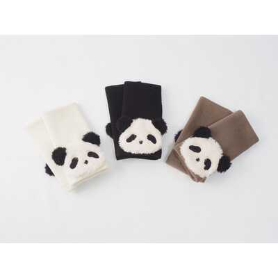 【パンダ来日５３周年記念　クリアカード（全１１種）】付き　ジャージ手袋　ブラック