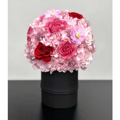 プリザーブドフラワー（宅配ボックス付）　富士のかぐや姫竹取ブーケ　ピンク